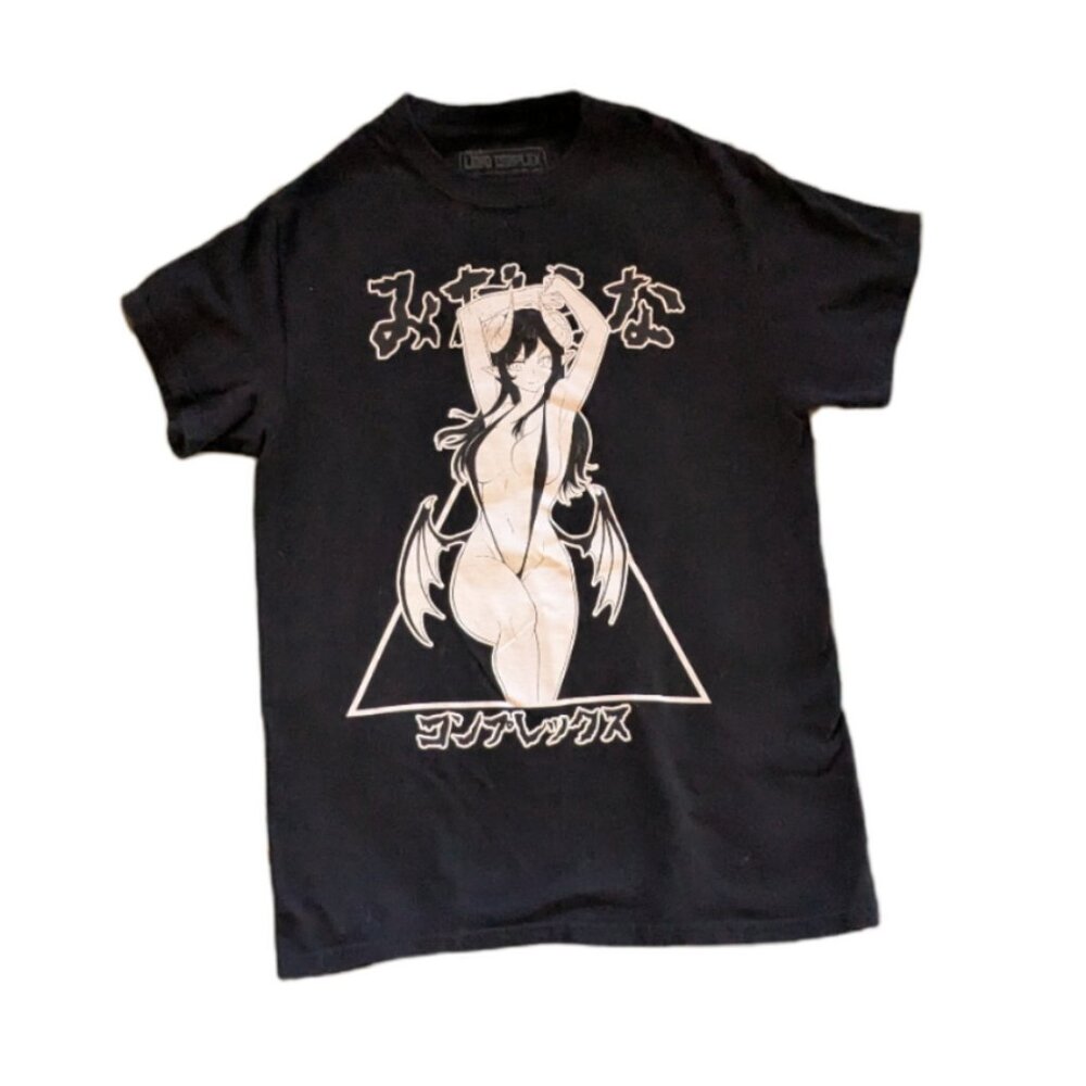 Lewd Complex Bikini Sucubus Monster No Iru Black Anime T-Shirt Men's Size S